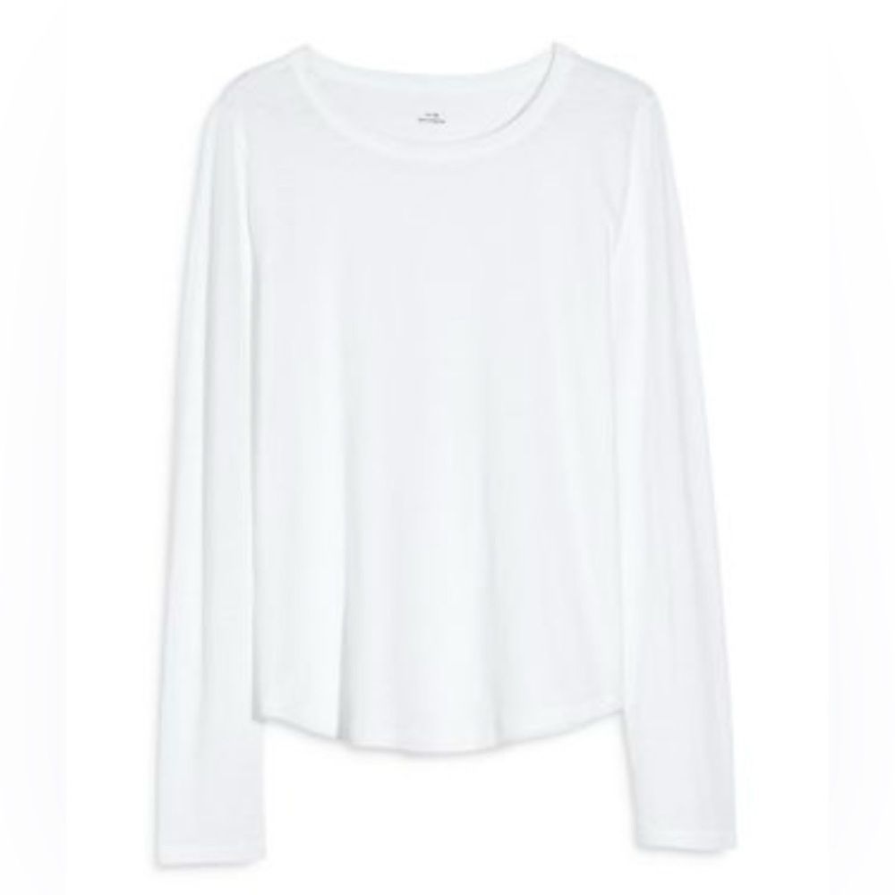 Madewell Women’s Long Sleeved Tee Shirt in Supima Cotton NWT XS White - Picture 2 of 9